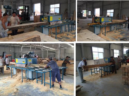 安徽客戶方木多片鋸現(xiàn)場(chǎng)加工